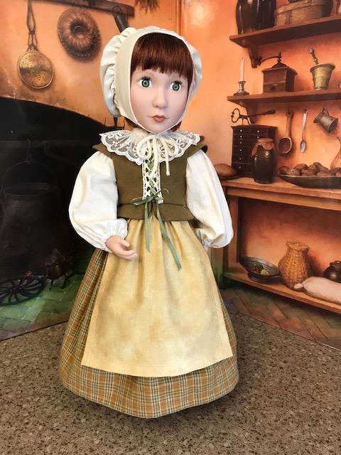 Keepers Dolly Duds Designs A Girl For All Time Pretty Pilgrim Pattern For A Girl For All Time Dolls Pixie Faire