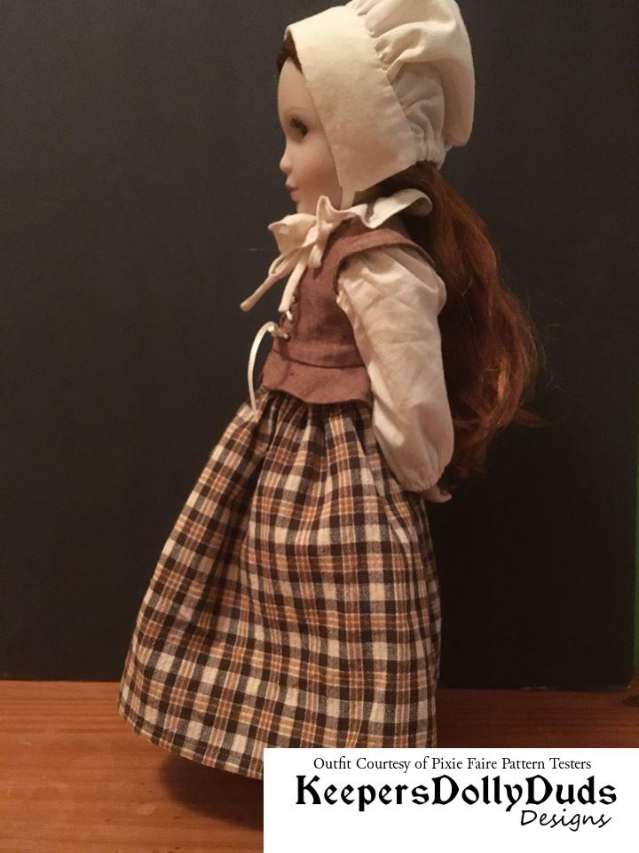 Keepers Dolly Duds Designs A Girl For All Time Pretty Pilgrim Pattern For A Girl For All Time Dolls Pixie Faire