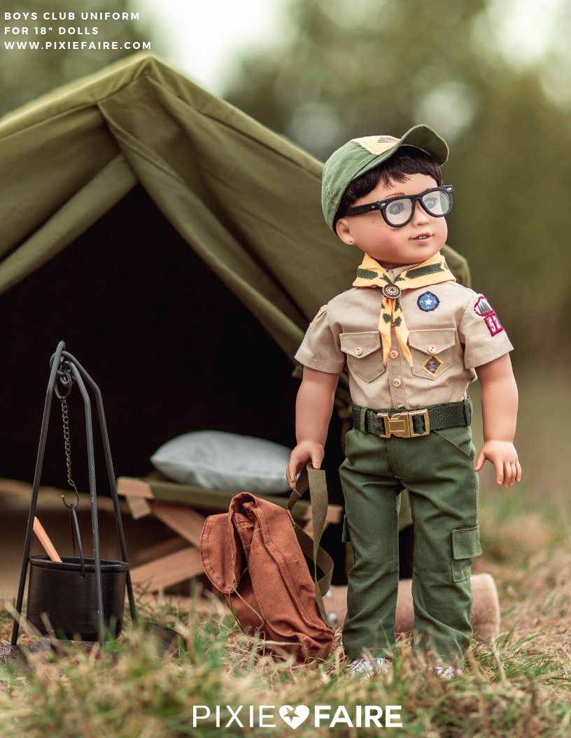 Koski Kreations 18 Inch Modern Boys Club Uniform 18" Doll Clothes Pattern Pixie Faire