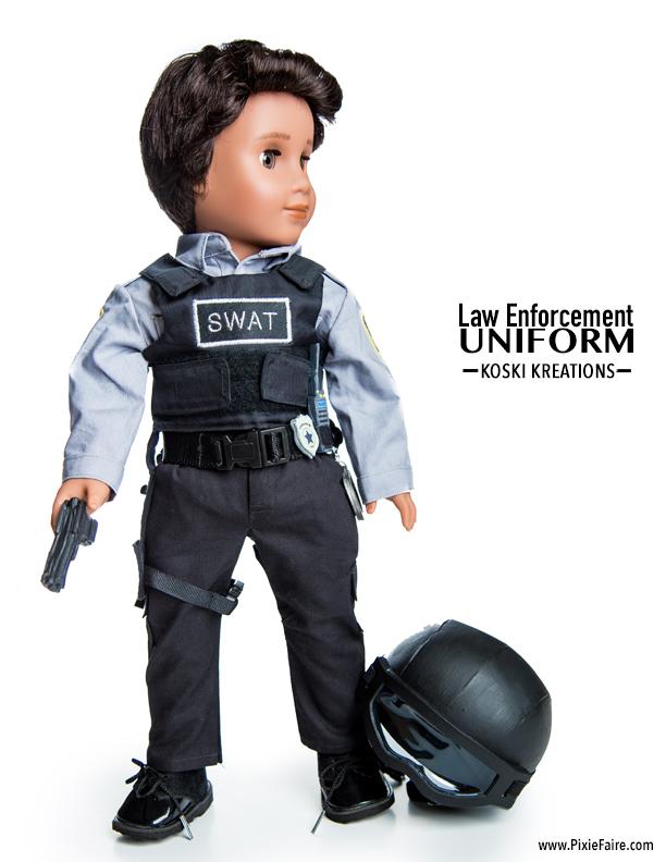 Koski Kreations 18 Inch Modern Law Enforcement Uniform 18" Doll Clothes Pattern Pixie Faire