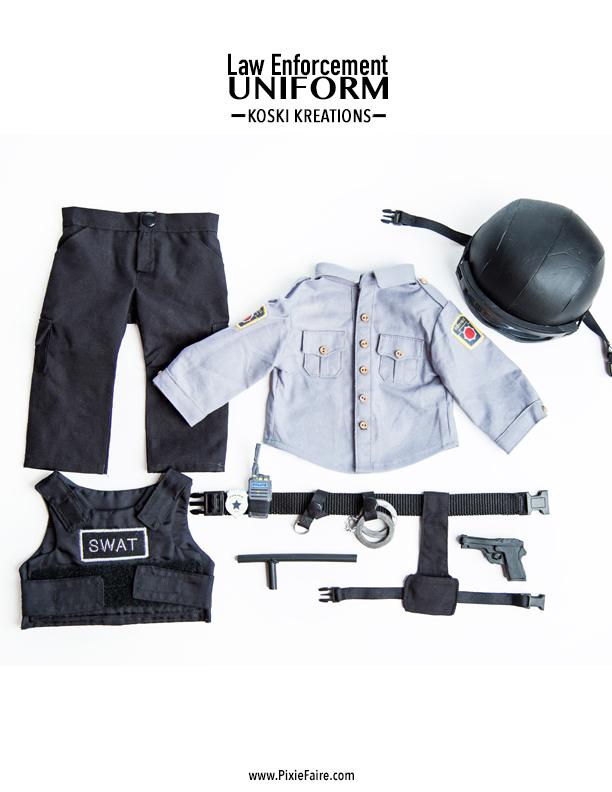 Koski Kreations 18 Inch Modern Law Enforcement Uniform 18" Doll Clothes Pattern Pixie Faire