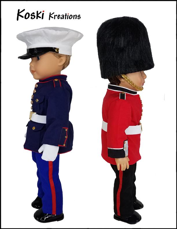 Koski Kreations 18 Inch Modern Military Prep School Uniform 18" Doll Clothes Pattern Pixie Faire