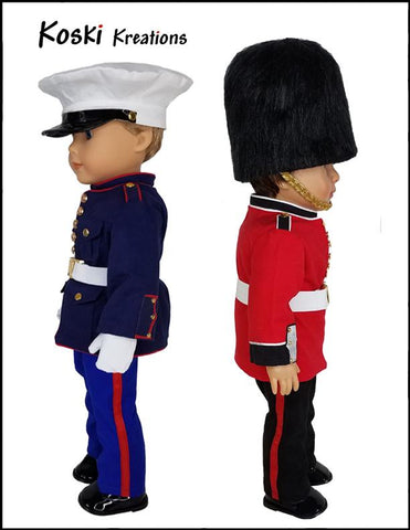 Koski Kreations 18 Inch Modern Military Prep School Uniform 18" Doll Clothes Pattern Pixie Faire