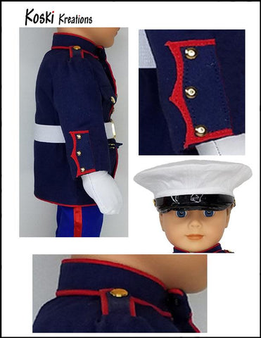 Koski Kreations 18 Inch Modern Military Prep School Uniform 18" Doll Clothes Pattern Pixie Faire