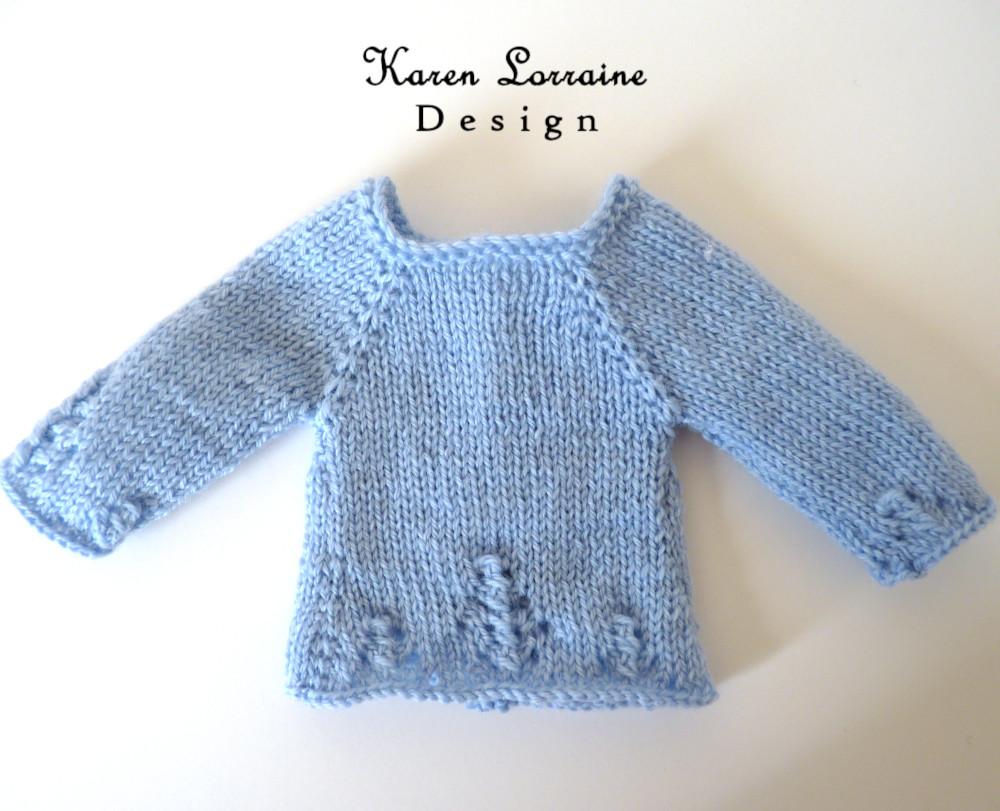 Karen Lorraine Design WellieWishers Luxe Cardigan 14-14.5 Inch Doll Clothes Knitting Pattern Pixie Faire