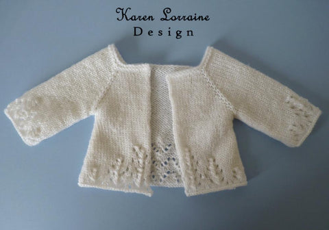 Karen Lorraine Design Knitting Luxe Cardigan Knitting Pattern For 18" Dolls Pixie Faire