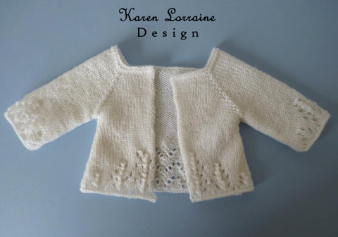 Karen Lorraine Design Knitting Luxe Cardigan Knitting Pattern For 18" Dolls Pixie Faire