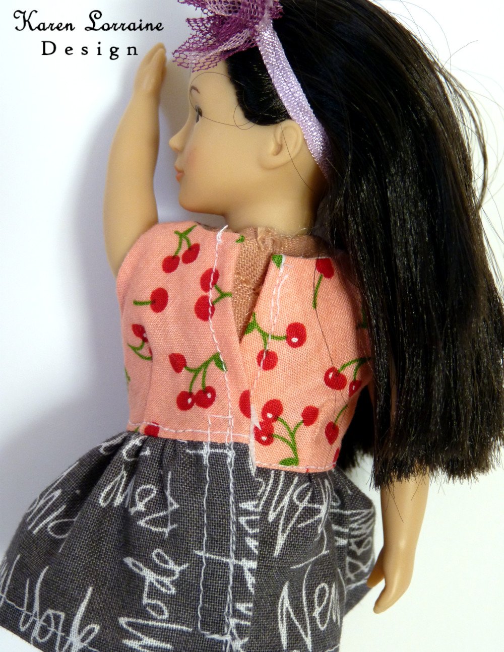 Karen Lorraine Design Mini Melrose Dress for 6" Mini Dolls Pixie Faire