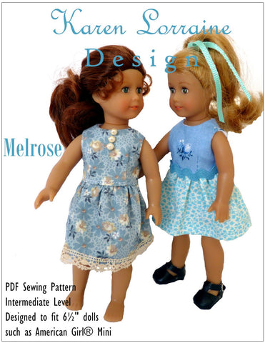 Karen Lorraine Design Mini Melrose Dress for 6" Mini Dolls Pixie Faire