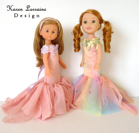 Karen Lorraine Design WellieWishers Iris Dress 13-14.5 Inch Doll Clothes Pattern Pixie Faire