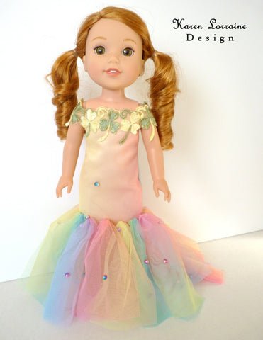 Karen Lorraine Design WellieWishers Iris Dress 13-14.5 Inch Doll Clothes Pattern Pixie Faire