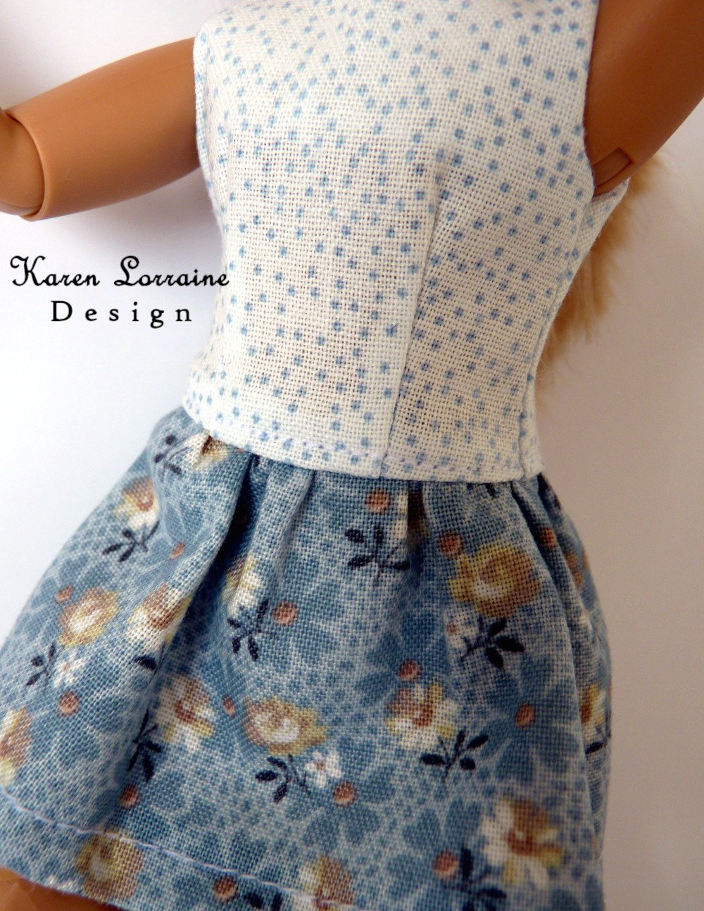 Karen Lorraine Design Kruselings Melrose Dress for 9" Kruselings Dolls Pixie Faire