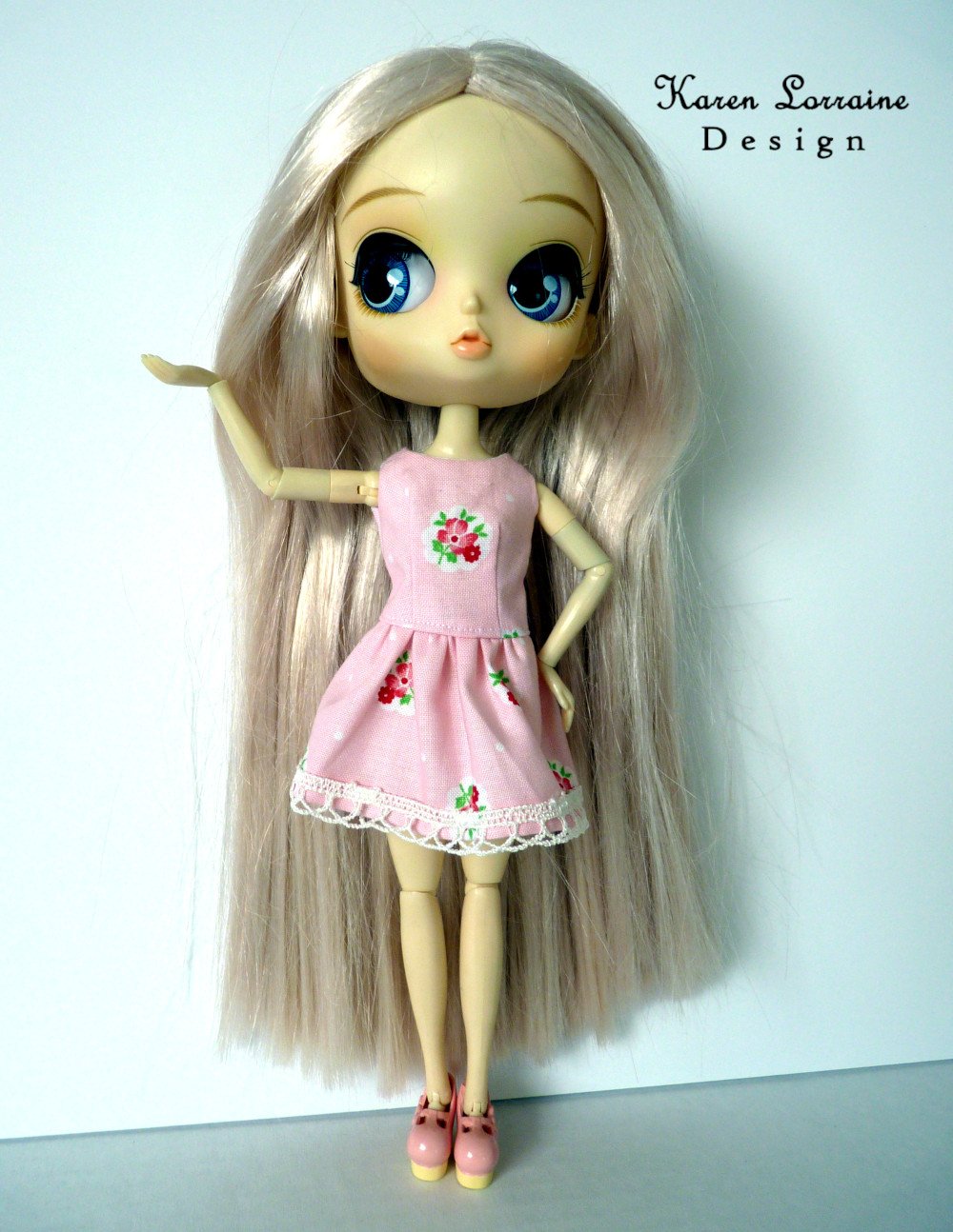 Karen Lorraine Design Blythe/Pullip Melrose Dress for Middie Blythe and Pullip Dal Dolls Pixie Faire