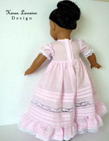 Karen Lorraine Design 18 Inch Historical Heirloom Lace Dress 18" Doll Clothes Pattern Pixie Faire