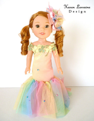 Karen Lorraine Design WellieWishers Iris Dress 13-14.5 Inch Doll Clothes Pattern Pixie Faire