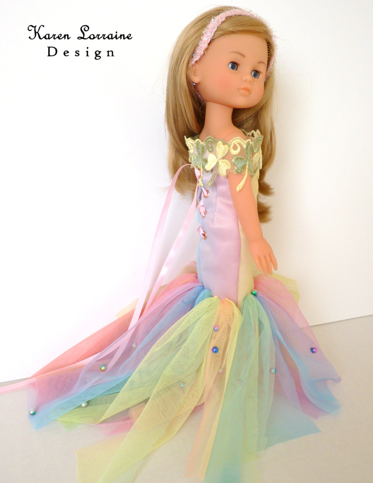 Karen Lorraine Design WellieWishers Iris Dress 13-14.5 Inch Doll Clothes Pattern Pixie Faire