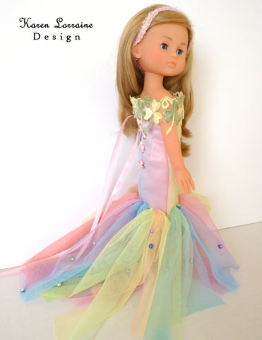 Karen Lorraine Design WellieWishers Iris Dress 13-14.5 Inch Doll Clothes Pattern Pixie Faire