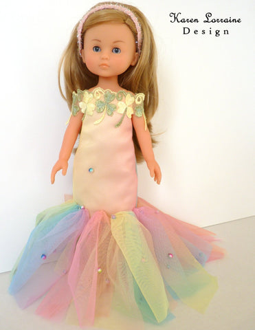 Karen Lorraine Design WellieWishers Iris Dress 13-14.5 Inch Doll Clothes Pattern Pixie Faire