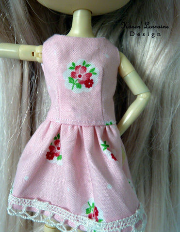 Karen Lorraine Design Blythe/Pullip Melrose Dress for Middie Blythe and Pullip Dal Dolls Pixie Faire