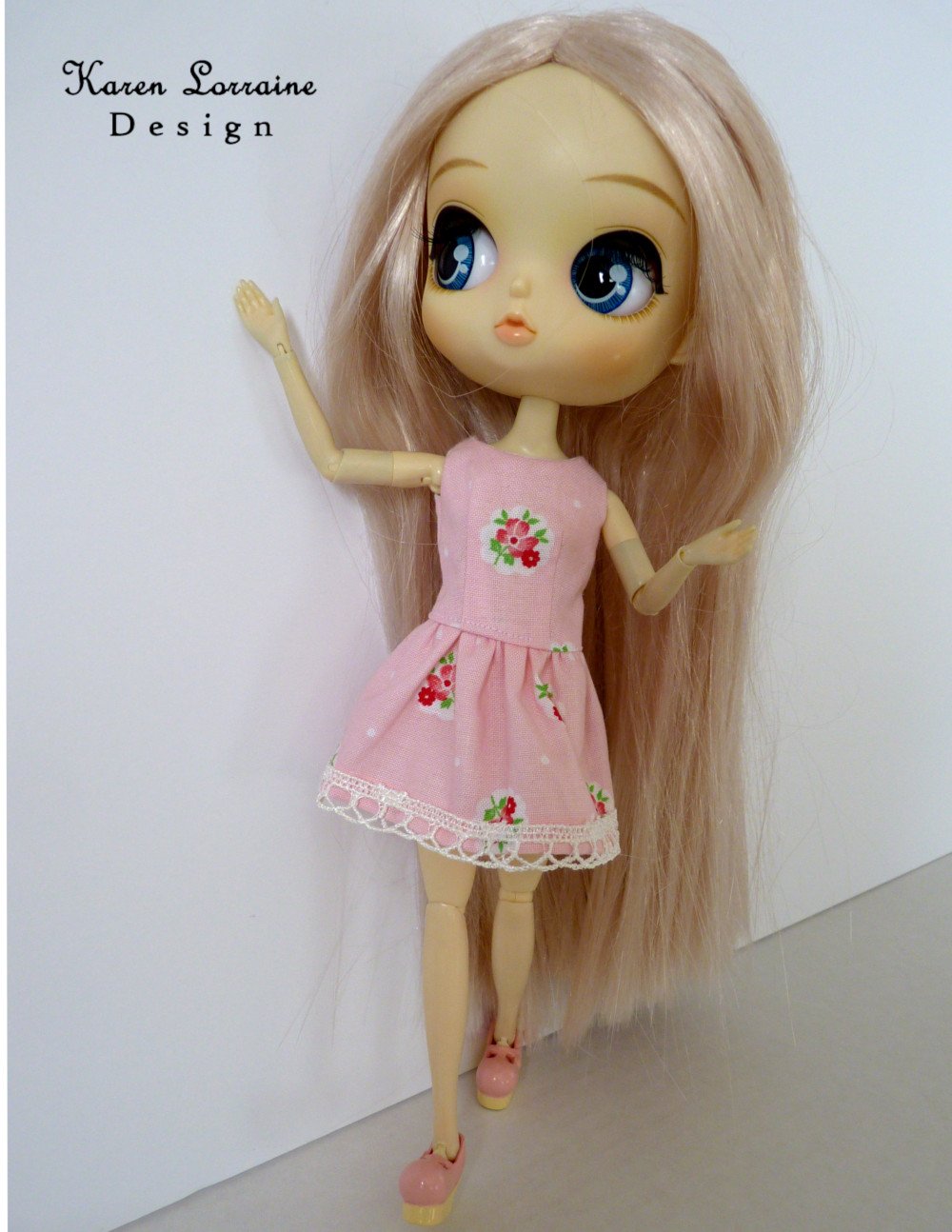 Karen Lorraine Design Blythe/Pullip Melrose Dress for Middie Blythe and Pullip Dal Dolls Pixie Faire