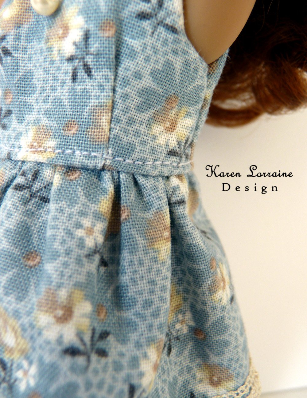 Karen Lorraine Design Mini Melrose Dress for 6" Mini Dolls Pixie Faire