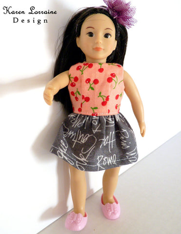 Karen Lorraine Design Mini Melrose Dress for 6" Mini Dolls Pixie Faire