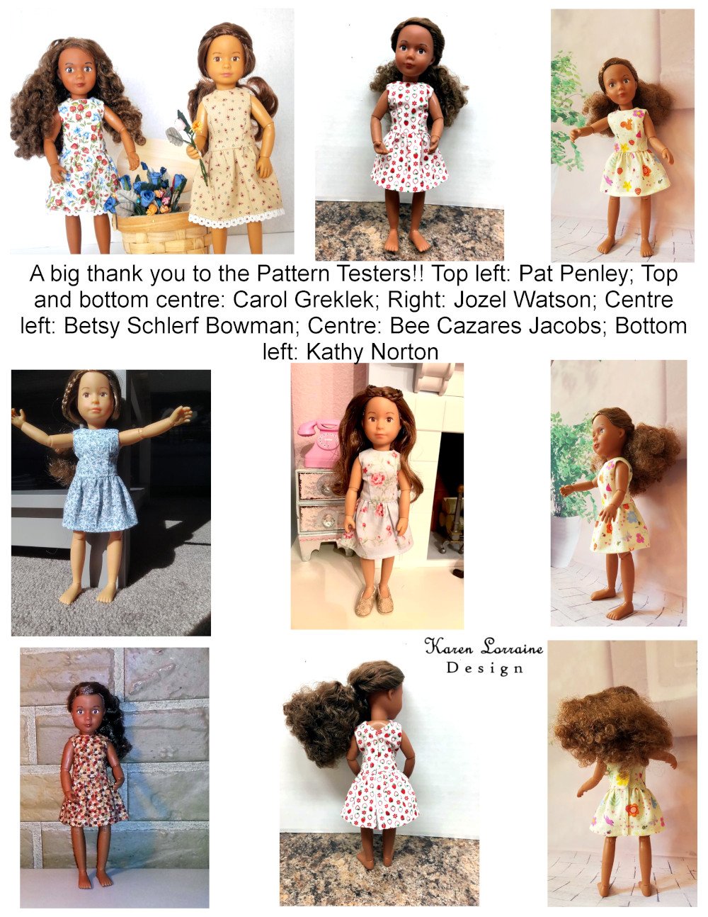 Karen Lorraine Design Kruselings Melrose Dress for 9" Kruselings Dolls Pixie Faire