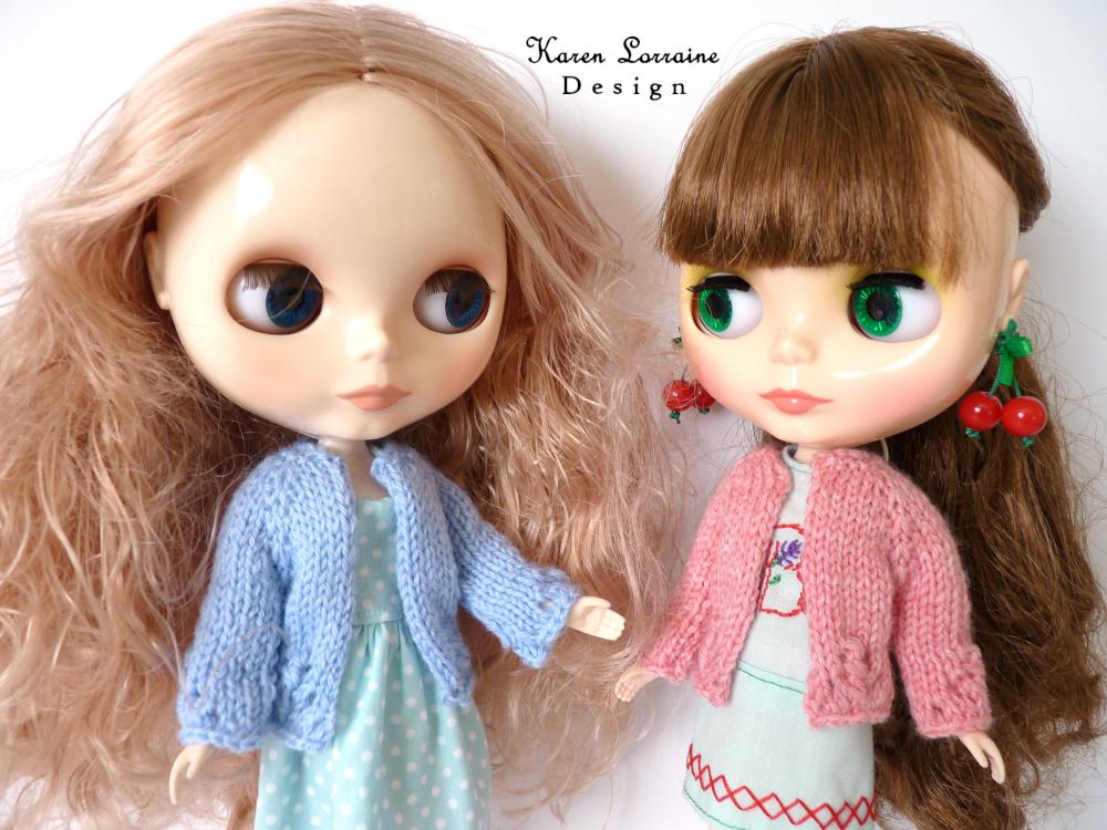 Karen Lorraine Design Blythe/Pullip Luxe Cardigan Knitting Pattern for 12" Blythe Dolls Pixie Faire