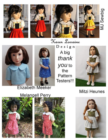 Karen Lorraine Design A Girl For All Time Tyrol 16" Doll Clothes Pattern For A Girl For All Time Dolls Pixie Faire