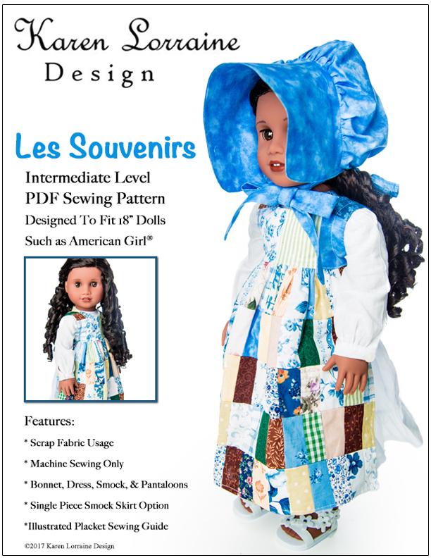 Karen Lorraine Design Les Souvenirs Doll Clothes Pattern for 18