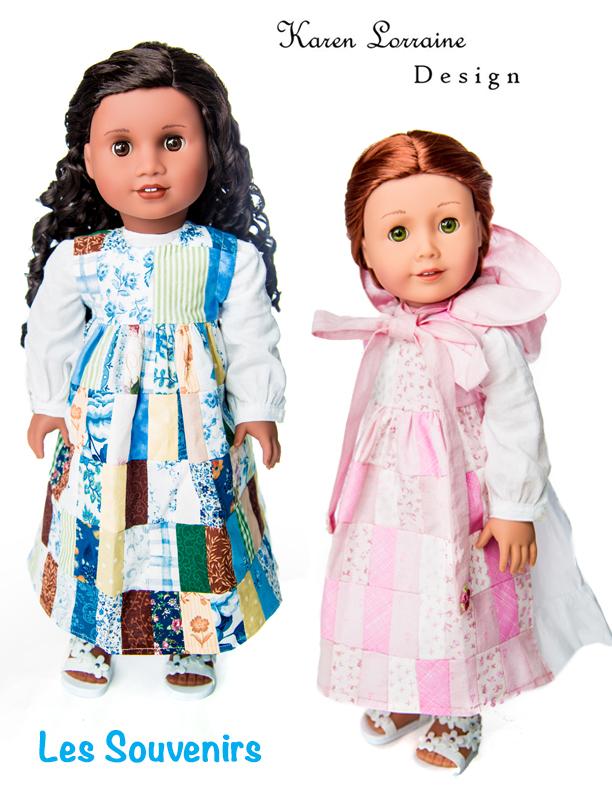 Karen Lorraine Design 18 Inch Historical Les Souvenirs 18" Doll Clothes Pattern Pixie Faire