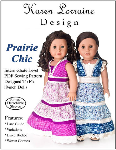 Karen Lorraine Design 18 Inch Modern Prairie Chic 18" Doll Clothes Pattern Pixie Faire