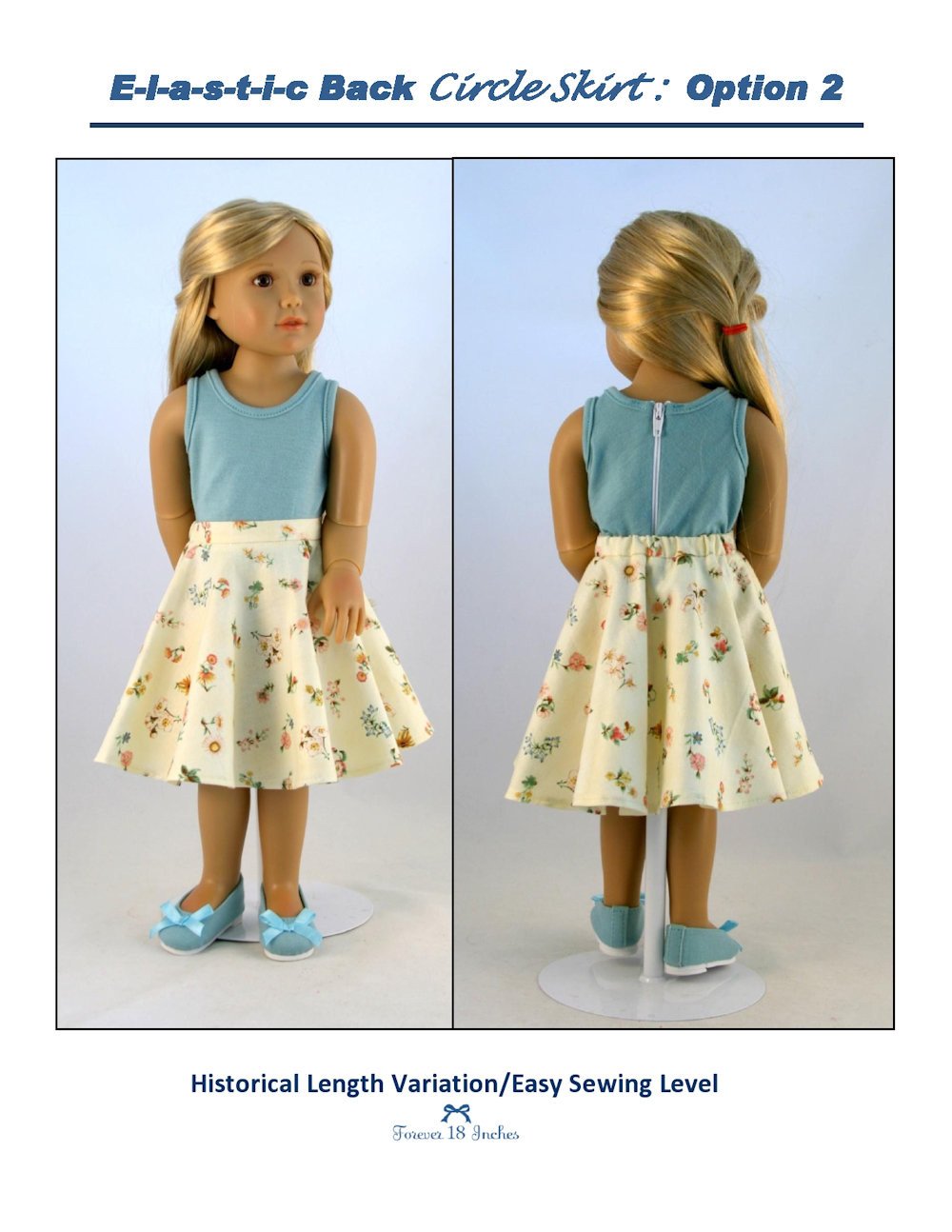 Forever 18 Inches Kidz n Cats Elastic-Back Circle Skirt for Kidz N Cats Dolls Pixie Faire