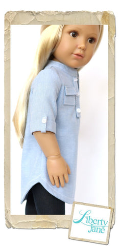 Liberty Jane Kidz n Cats Coronado Shirtdress and Top Pattern for Kidz N Cats Dolls Pixie Faire