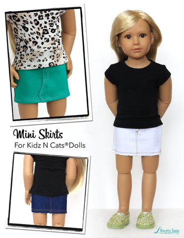 Liberty Jane Kidz n Cats Mini Skirt Pattern for Kidz N Cats Dolls Pixie Faire