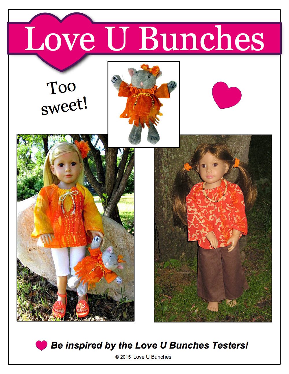 Love U Bunches Kidz n Cats Peasant Blouse for Kidz N Cats Dolls & The Cat Pixie Faire