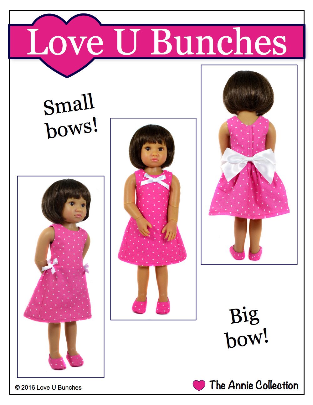 Love U Bunches Kidz n Cats Polka Dot Party Dress for Kidz N Cats Dolls Pixie Faire