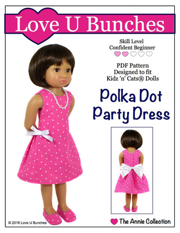 Love U Bunches Kidz n Cats Polka Dot Party Dress for Kidz N Cats Dolls Pixie Faire
