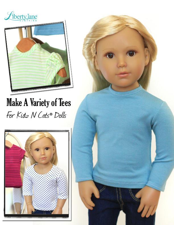 Liberty Jane Kidz n Cats T-Shirt Variations Pattern for Kidz N Cats Dolls Pixie Faire