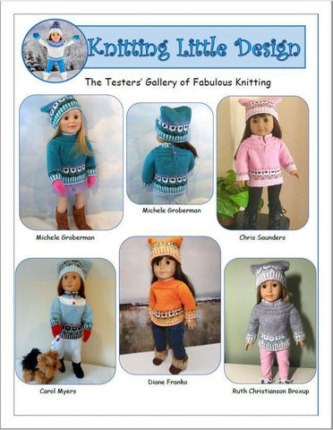 Knitting Little Designs Knitting Little Flock and Flowers 18" Doll Clothes Knitting Pattern Pixie Faire