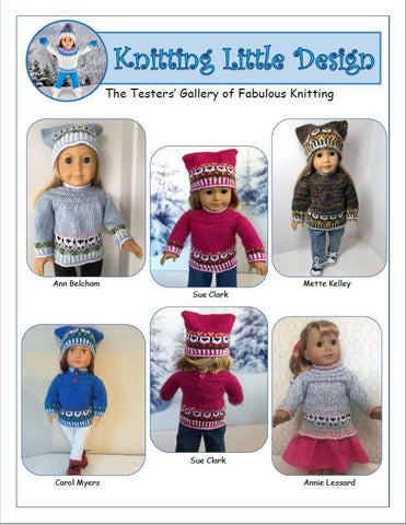 Knitting Little Designs Knitting Little Flock and Flowers 18" Doll Clothes Knitting Pattern Pixie Faire