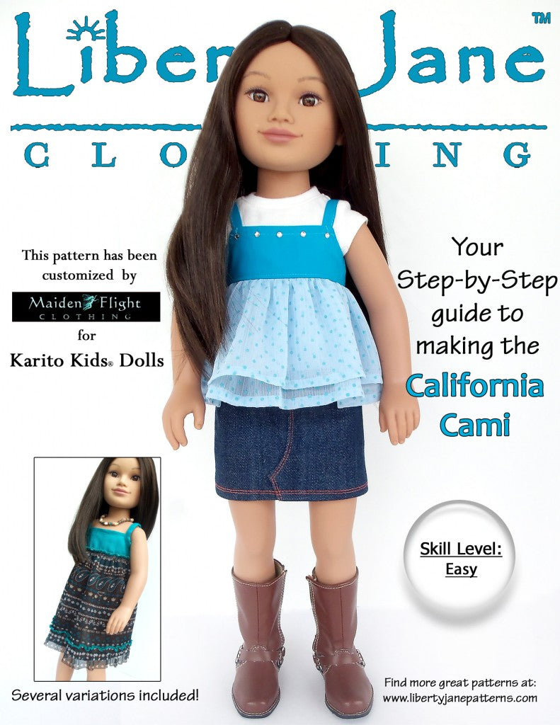 Liberty Jane Karito Kids California Cami Pattern for Karito Kids Dolls Pixie Faire