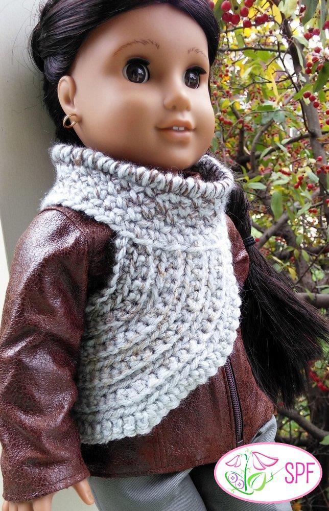 Sweet Pea Fashions Crochet Sagittaria Crocheted Cowl 18" Doll Clothes Pixie Faire