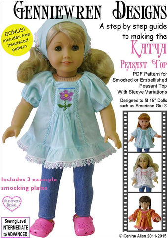 Genniewren 18 Inch Modern Katya Peasant Top 18" Doll Clothes Pixie Faire