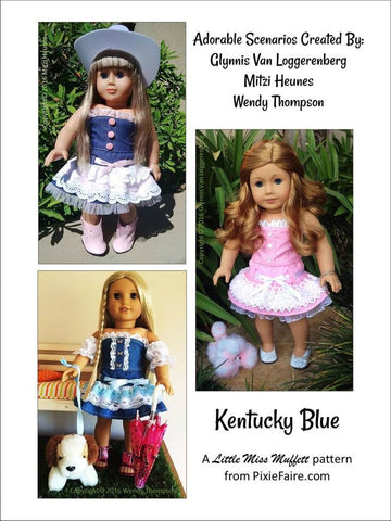 Little Miss Muffett 18 Inch Modern Kentucky Blue 18" Doll Clothes Pattern Pixie Faire