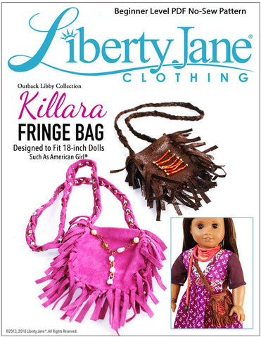 Liberty Jane 18 Inch Modern Killara Fringe Bag 18" Doll Accessory Pattern Pixie Faire