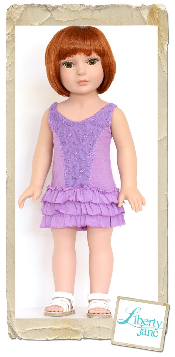 Liberty Jane 18 Inch Modern Kimberley Tank Dress 18" Doll Clothes Pattern Pixie Faire