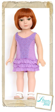 Liberty Jane 18 Inch Modern Kimberley Tank Dress 18" Doll Clothes Pattern Pixie Faire