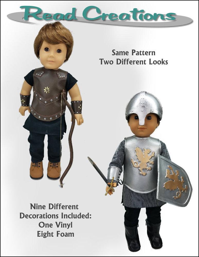 Read Creations 18 Inch Historical Knight's Armor 18" Doll Clothes Pattern Pixie Faire