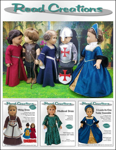 Read Creations 18 Inch Historical Knight's Armor 18" Doll Clothes Pattern Pixie Faire
